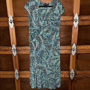 Jones New York Blue and Black cap sleeve Sundress